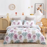 Milsleep - 3D Dibujos Animados Medusas Patrón Funda De Edredón Set Ropa De Cama Set Funda Nórdica