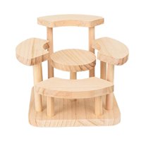 Magideal - Estante De Exhibición De Madera Para Escritorio, Práctico, Soporte Para Cupcakes, Estante De Exhibición Reutilizable Para Figuras Coleccionables Escalera