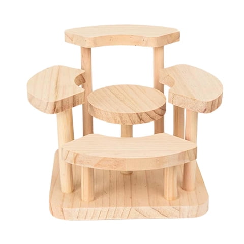 Magideal - Estante De Exhibición De Madera Para Escritorio, Práctico, Soporte Para Cupcakes, Estante De Exhibición Reutilizable Para Figuras Coleccionables Escalera