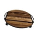 thumbnail image 3 of Soporte rodante para plantas con ruedas, soporte para plantas de madera resistente, bandeja móvil para macetas, soporte redondo para macetas, para patio y exteriores. 35cmx35cm, 3 of 5