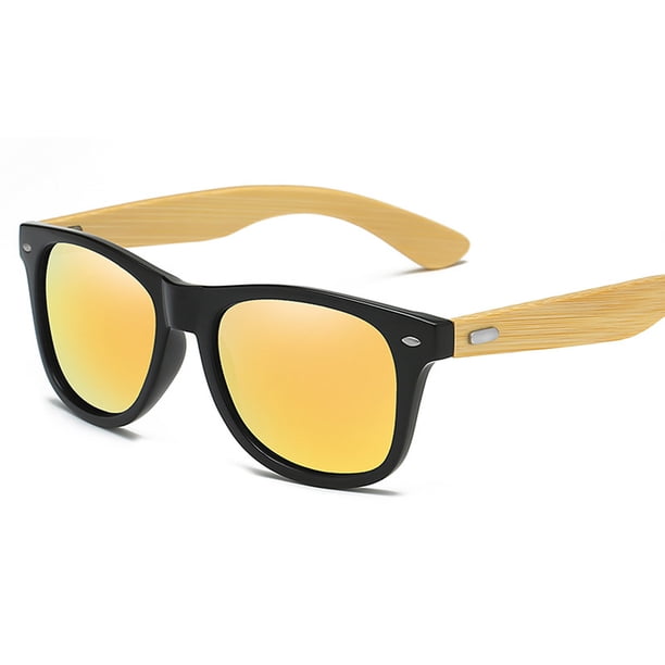 Gafas de sol retro con diseño de uñas de arroz, gafas de sol de tendencia de moda europea y americana, hechas de PC y madera.