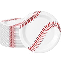 Platos De Papel Para Béisbol Fitoyplak Party Supplies, 7 Pulgadas, 60 Unidades