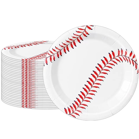 Platos De Papel Para Béisbol Fitoyplak Party Supplies, 7 Pulgadas, 60 Unidades