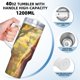 thumbnail image 5 of Enredados: Cabello Largo Vaso aislado de acero inoxidable con asa, diseño temático, regalo para familia, amigos y fans; incluye pajita y encaja en el portavasos estándar, 40 oz, 5 of 6