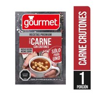 Sopa Individual Sabor Carne Con Crutones Sobre 15 G Gourmet