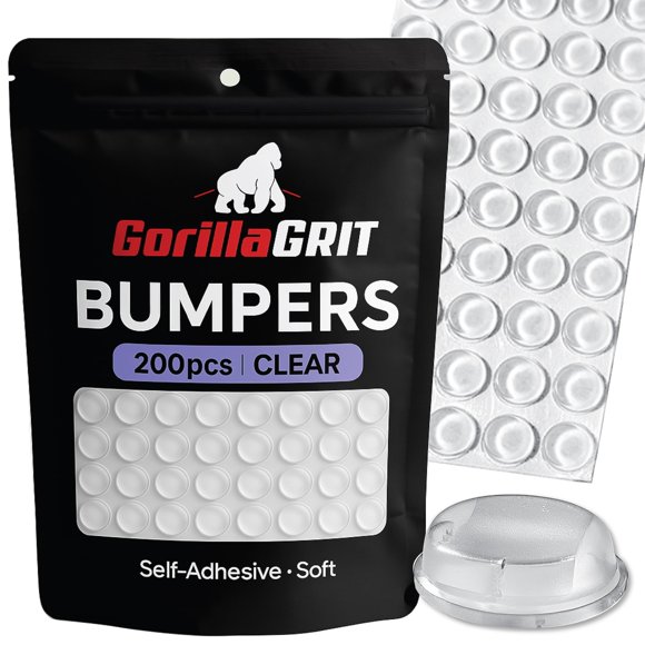 Topes GorillaGrit 200 piezas 12,7 mm transparentes autoadhesivos