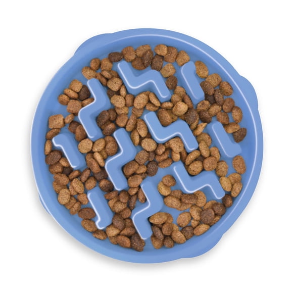 Dog Bowl Outward Hound Fun Feeder Slo Bowl, alimentador lento, azul