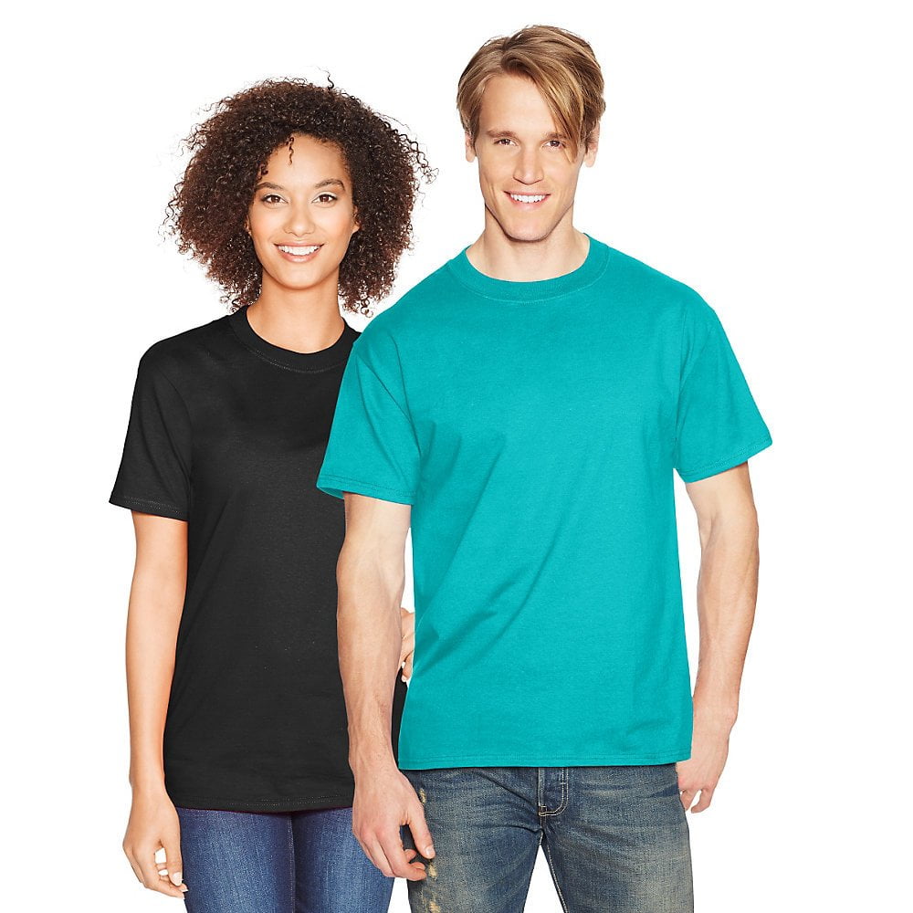Camiseta Hanes Beefy-t De Manga Corta Para Adulto, Color Verde Azulado, Para Hombre