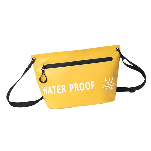 Bolsa seca, bolsa cruzada impermeable, bolsa organizadora de cosméticos, bolso de hombro, bolso para pesca, deportes acuáticos, natación al aire libre Amarillo