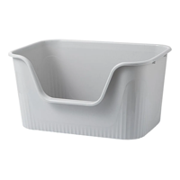 Genérico - Bandeja De Arena Grande Y Abierta Para Mascotas, Color Gris