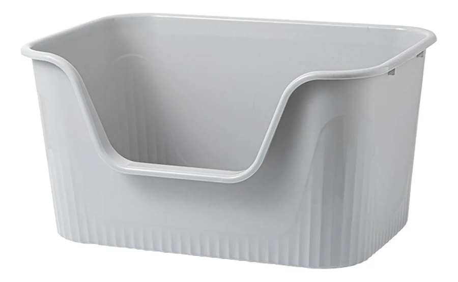 Genérico - Bandeja De Arena Grande Y Abierta Para Mascotas, Color Gris