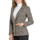 thumbnail image 2 of INSPIRE CHIC Blazers de regreso a clases para mujeres, solapa con muesca, manga larga, un botón, blazer de cuadros marrón M, 2 of 7