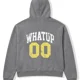 thumbnail image 3 of Poleron Hombre Hoddie Logo Orange Grey Whatup, 3 of 3