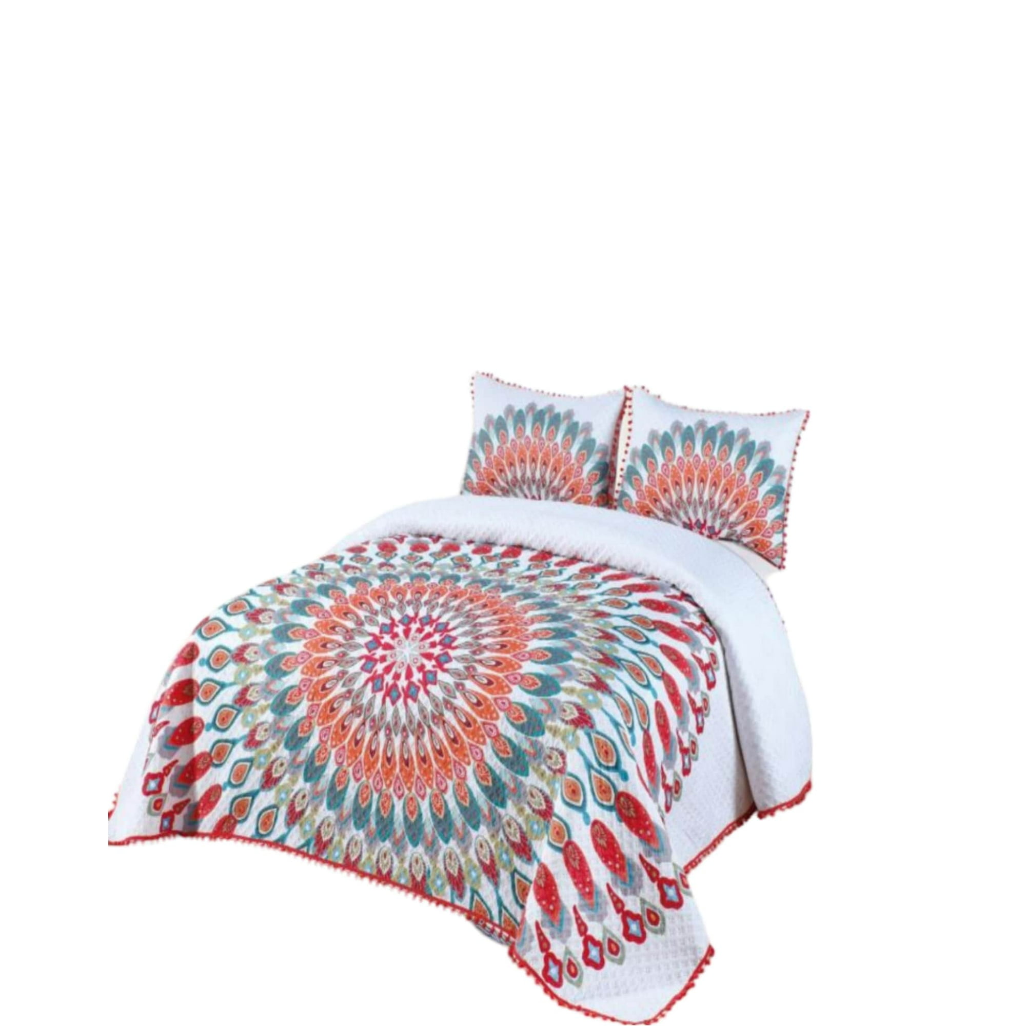 Todo Para El Hogar - Cubrecama Ligero De Verano Con Pompones - Elegantes King / Super King