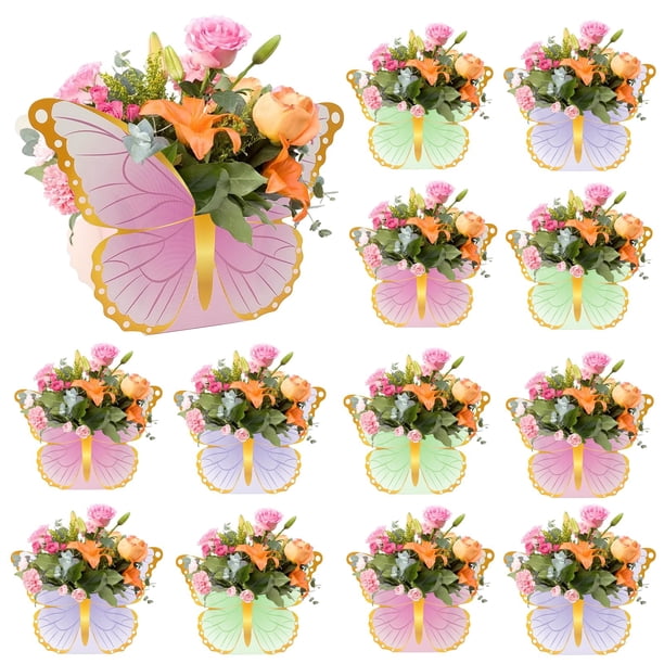 Centros de mesa con forma de mariposa WOOPSOO, 12 unidades, para decoración de mesa de fiesta