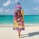thumbnail image 5 of Día Soleado Manta Capa con Capucha Anti-Bolitas, Manta de Lana Ártica Suave, Manta Portátil de Felpa Ligera y Lujosa, Poncho para Siesta en Casa y Oficina, 100*130cm, 5 of 6