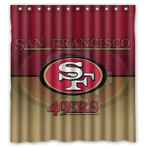 Pinghai - Cortina De Ducha De Los San Francisco 49Ers, Juego De Cortina De Baño Con Ganchos, Tamaño 66 X 72 Pulgadas