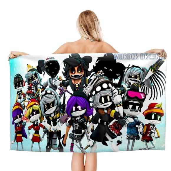 Murder Drones Toalla de playa de secado rápido con diseño temático, regalo para mujeres y niñas, ideal para cumpleaños, fans, amantes de la música, uso en la playa o al aire libre,78*160cm