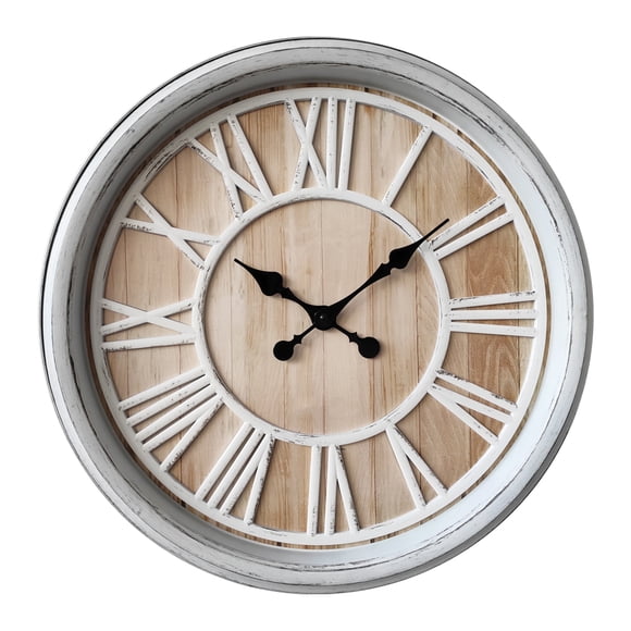 Reloj Mural Blanco Vintage Romano