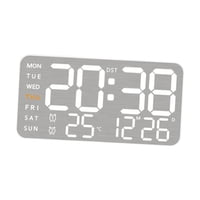 Magideal - Reloj De Pared Digital Reloj Despertador Led Moderno Versátil Práctico Con Visualización De La Fecha Del Mes De La Semana, Reloj De Escritorio Para El Concha Blanca
