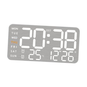 Magideal - Reloj De Pared Digital Reloj Despertador Led Moderno Versátil Práctico Con Visualización De La Fecha Del Mes De La Semana, Reloj De Escritorio Para El Concha Blanca