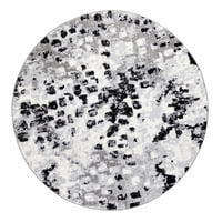 Modalfo - Alfombra Redonda Florida Gris 160 X 160 Cm