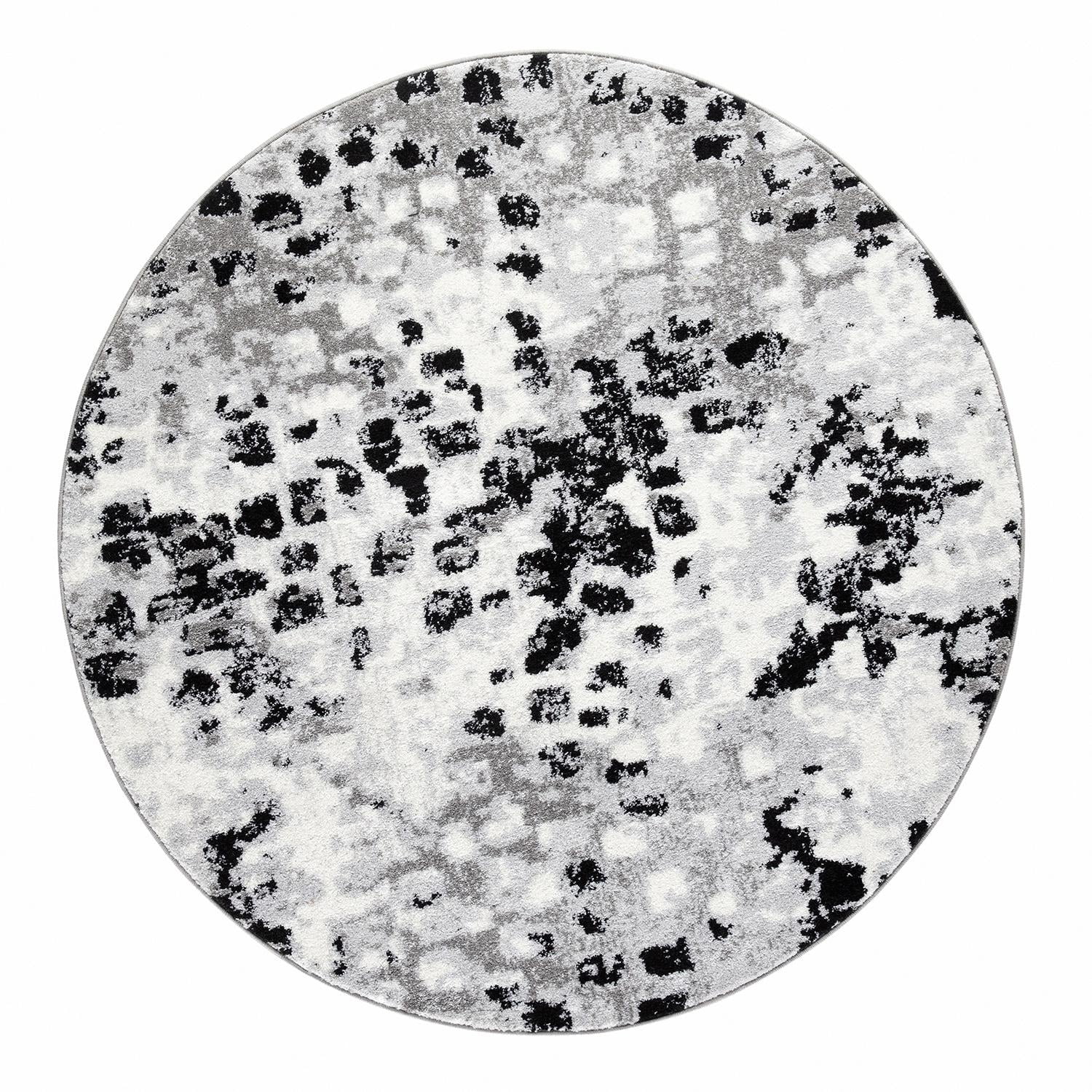 Modalfo - Alfombra Redonda Florida Gris 160 X 160 Cm