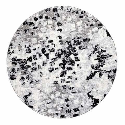 Modalfo - Alfombra Redonda Florida Gris 160 X 160 Cm