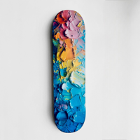 Colateral - Cuadro Mural Tabla Skate Acuarela