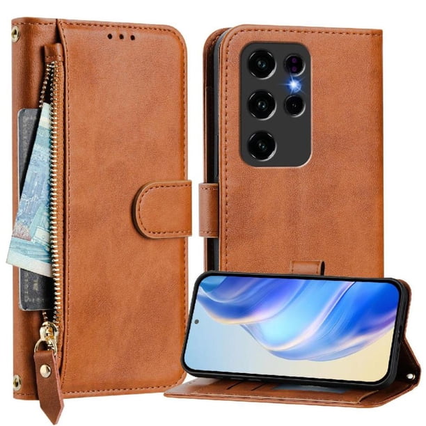 FOXDOCK Funda Tipo Cartera para Realme P3 Pro 5G Cuero PU con Cremallera y Correa de Muñeca, Ranuras para Tarjetas, Soporte Plegable, Cierre Magnético
