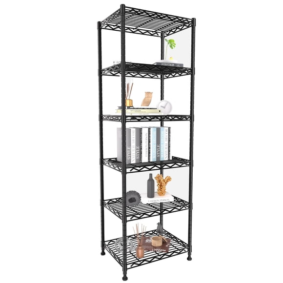 Estantería de almacenamiento GIOTORENT de 6 niveles ajustable 42 x 30 x 160 cm