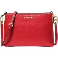 Cartera Michael Kors Trisha Medium Triple Compartment Shoulder Crossbody Bag Bright Rojo