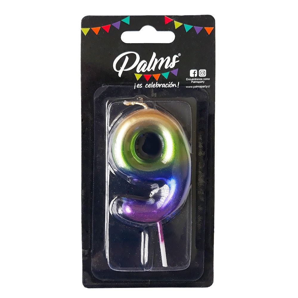 Vela Arcoiris Num 9 1 Un Palms