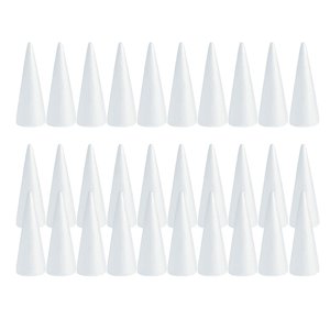 Magideal - 30 Conos De Espuma Para Manualidades, Proyectos De Bricolaje, Conos De Poliestireno Para Árboles De Navidad, Para Festivales, Fiestas, Pintura De Árbo 110Mm