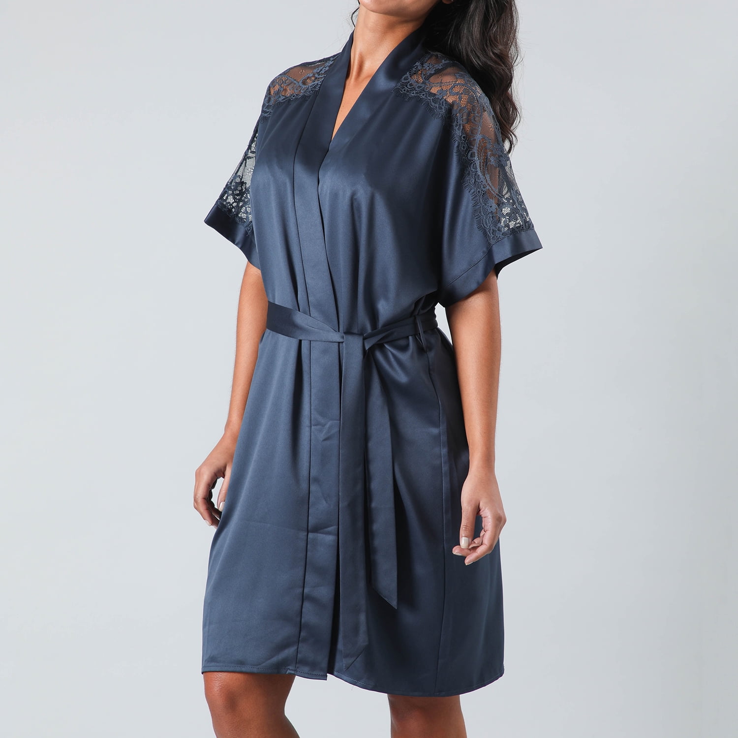 Bata Satin Encaje Mujer Flores 33346-203