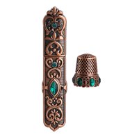 Magideal - Caja De Agujas De Dedal De Costura En Relieve Con Dedal Estilo Europeo Acolchado Artesanía Puntada Bordado Vintage Costura Artesanía Herramientas Opción 1