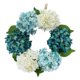 thumbnail image 3 of Anillo de guirnalda de flores falsas de hortensias de estilo europeo, guirnalda azul + blanco, 3 of 5