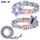 thumbnail image 2 of Collar y correa para perro ajustable con hebilla dorada fuerte, hermoso lazo y ribete floral., 2 of 5