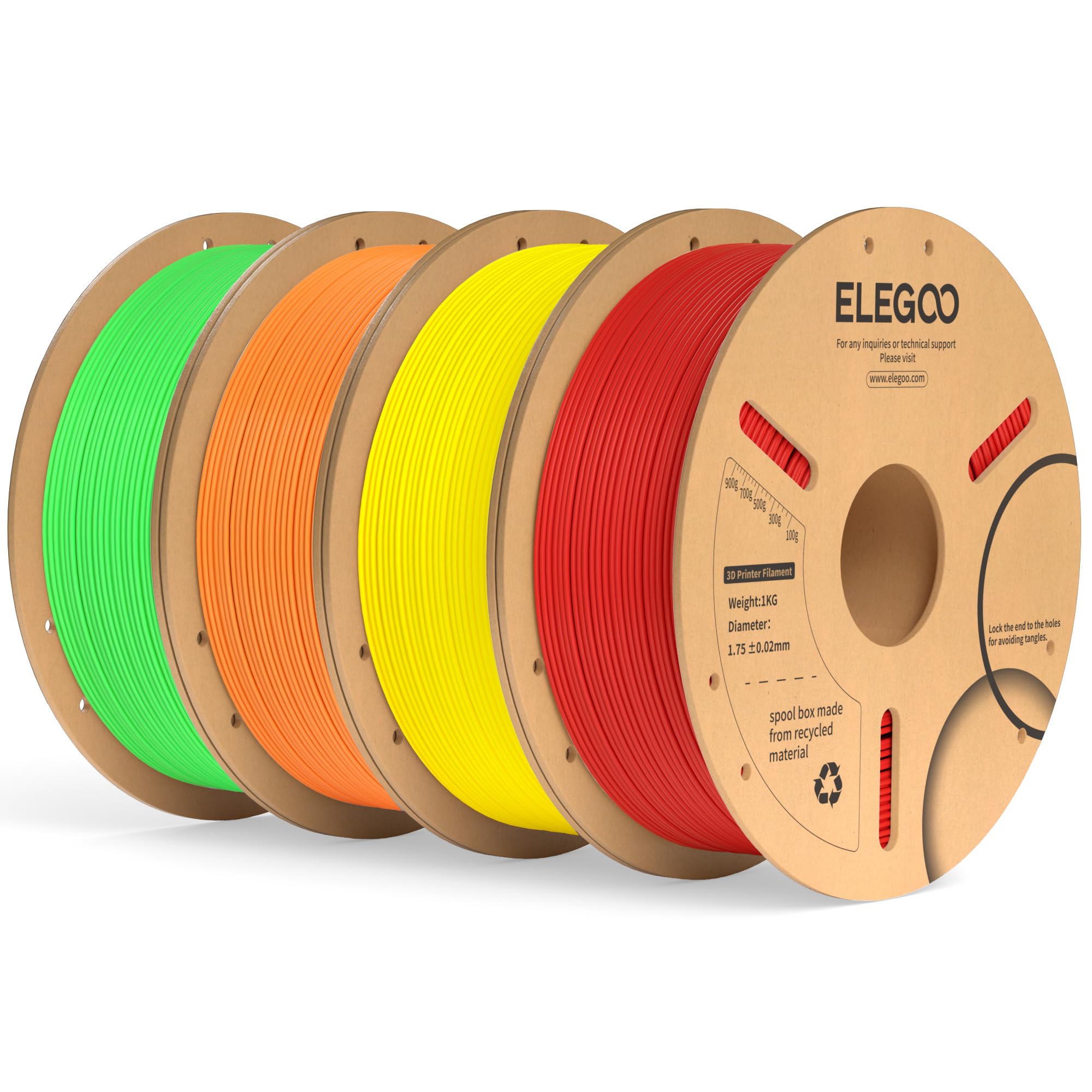 Paquete De Filamento Para Impresora 3D Elegoo Pla Plus De 1,75 Mm Y 4 Kg