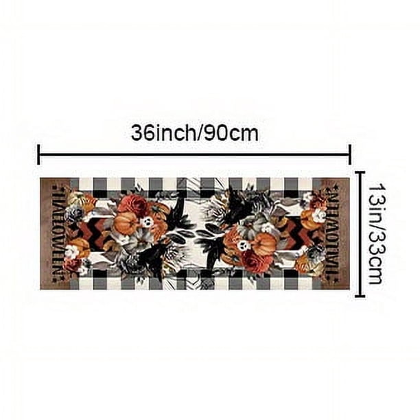 1pc, Halloween Pumpkin Bat Table Runner - Polyester Fabric Desktop Decoration for Home Decor