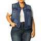 thumbnail image 1 of Agnes Orinda Chaqueta de Chaleco de Mezclilla sin Mangas con Botones Casual para Mujer de Talla Grande 6X Azul, 1 of 6