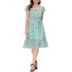 thumbnail image 1 of INSPIRE CHIC Vestido Midi Floral para Mujer Cuello Cuadrado Mangas Cortas con Volantes Dobladillo con Volantes Línea A Vestido de Invitada de Boda de Verano Verde XL, 1 of 6
