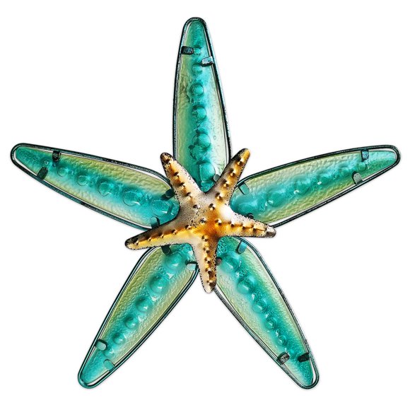 Decoración de Pared JOYBEE HOME&GARDEN Estrella de Mar de Metal 34 cm Azul