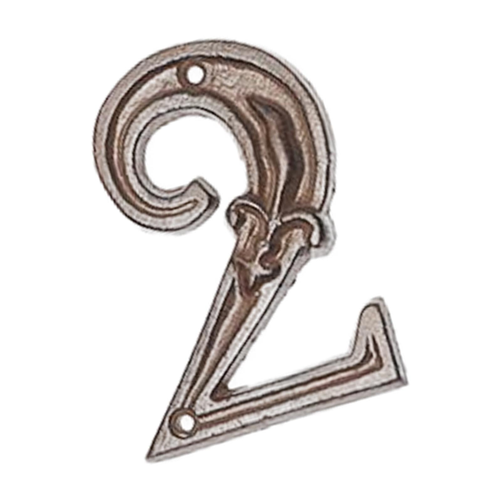 Magideal - Placa De Puerta De Dígitos De Metal Con Efecto, Número De Dirección, Etiqueta, Números, Placa De Puerta Para Habitación De Hotel Exterior, Cafetería , 2 C-2