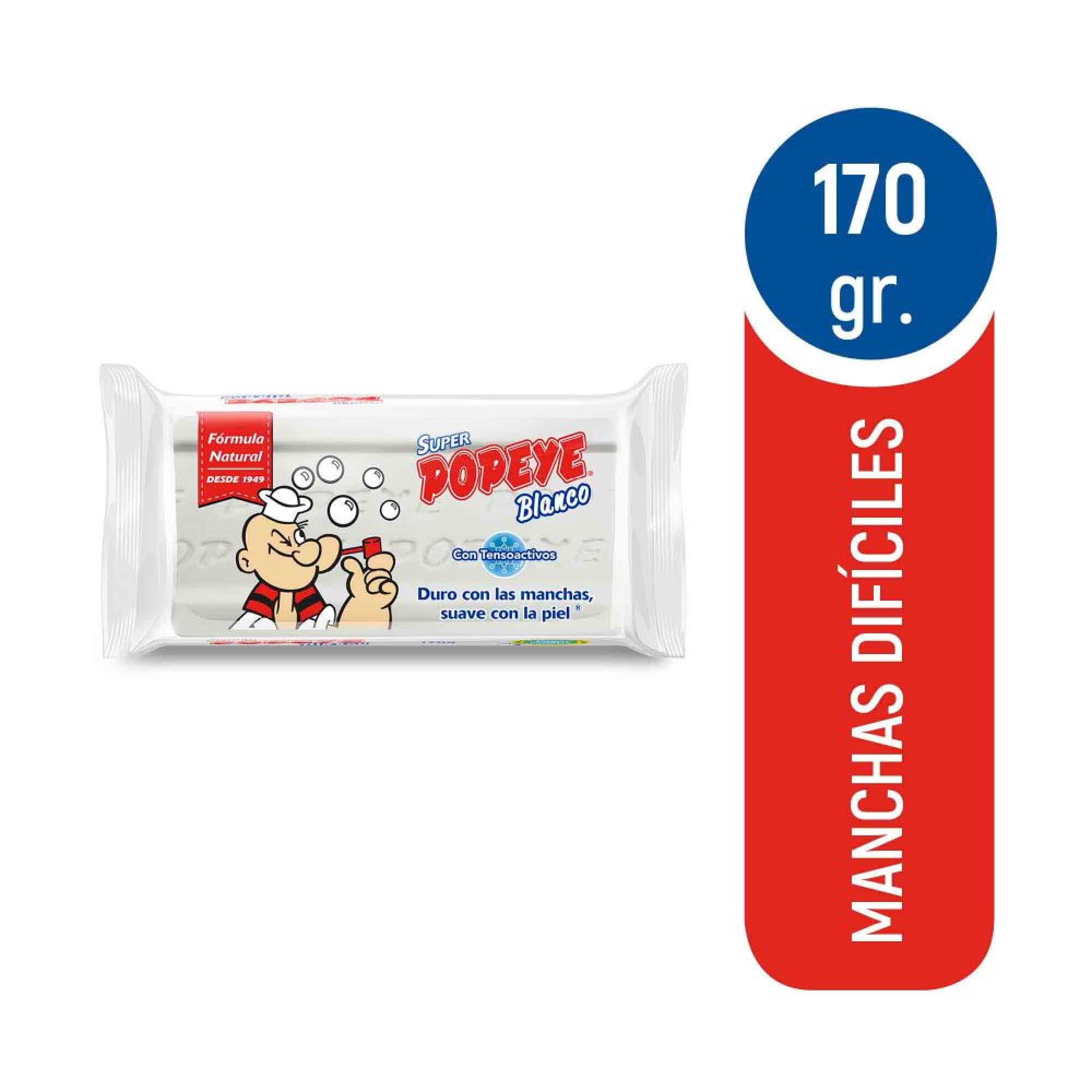 Jabón En Barra Súper Blanco Bolsa 170 g Popeye