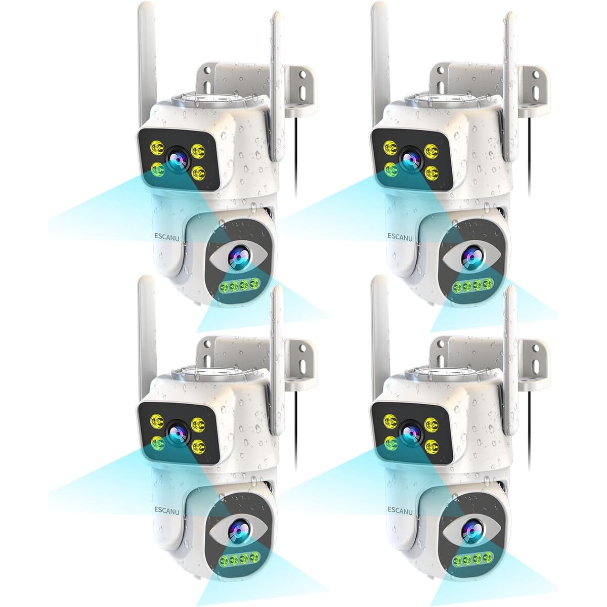Cámara Seguridad Escanu Doble Lente 2k 360° Wifi Exterior