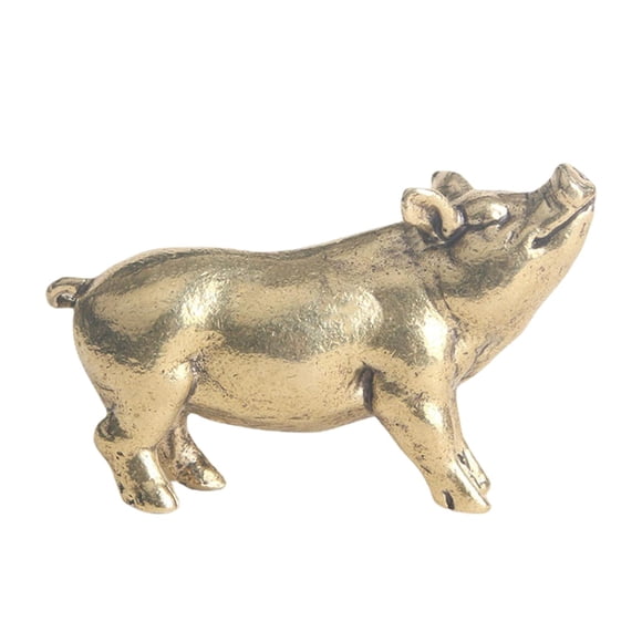 Estatua De Cerdo De Latón, Figura De Mascota Para Té, Decoración De Mesa Para Colección De Mesa Auxiliar, 45mm X 28mm