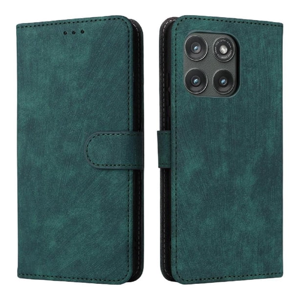 Funda Billetera para Motorola Moto Edge 5G 2025 con Soporte - Cartera de Cuero con Ranuras Verde