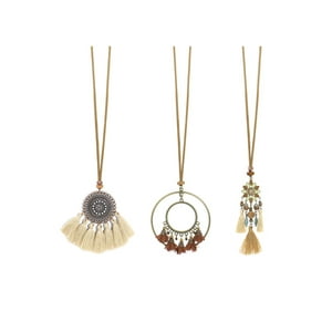 Collar 3 Piezas Con Colgante Borlas Retro Bohemio Gloriahoon