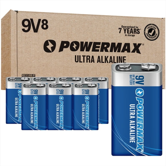 Baterías Powermax de 9 V ultralargas, paquete de 8